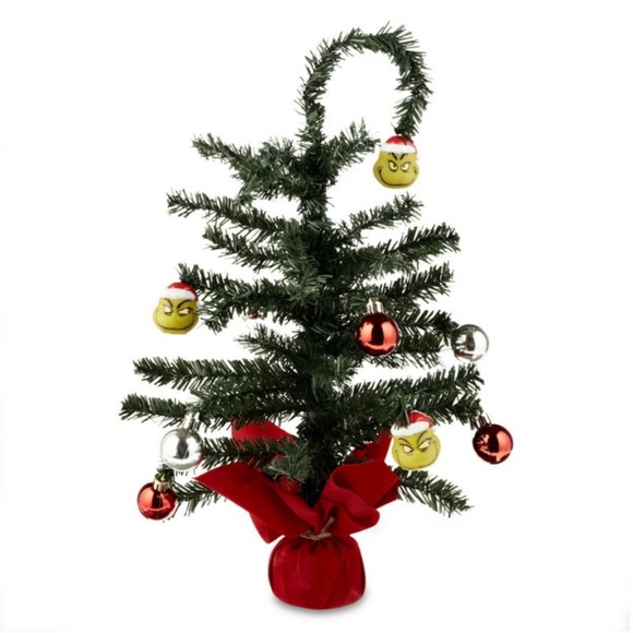 Dr Seuss' The Grinch 16 inch Tree with 6 additional Hallmark Ornaments - Picture 2 of 4